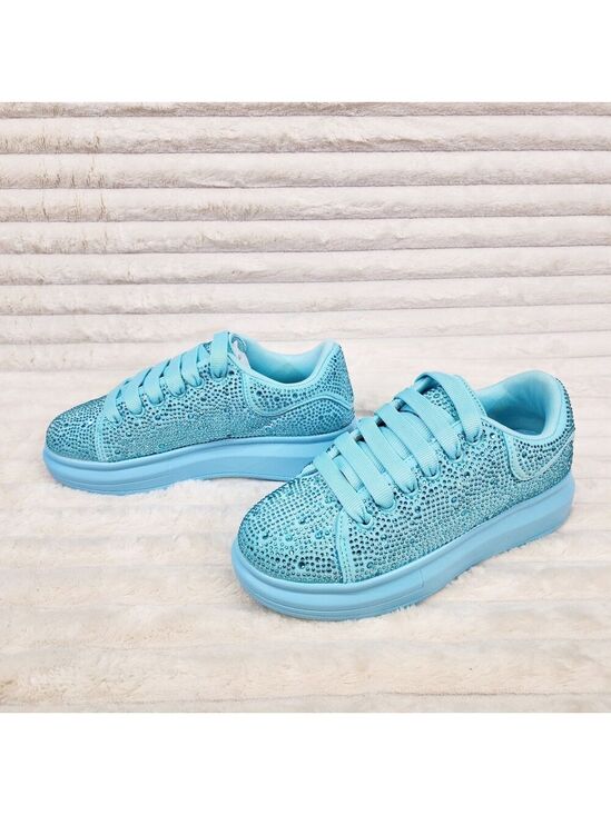 Berness Shoes - NIB Cush Baby Blue Rhinestone Sneakers Tennis Shoes